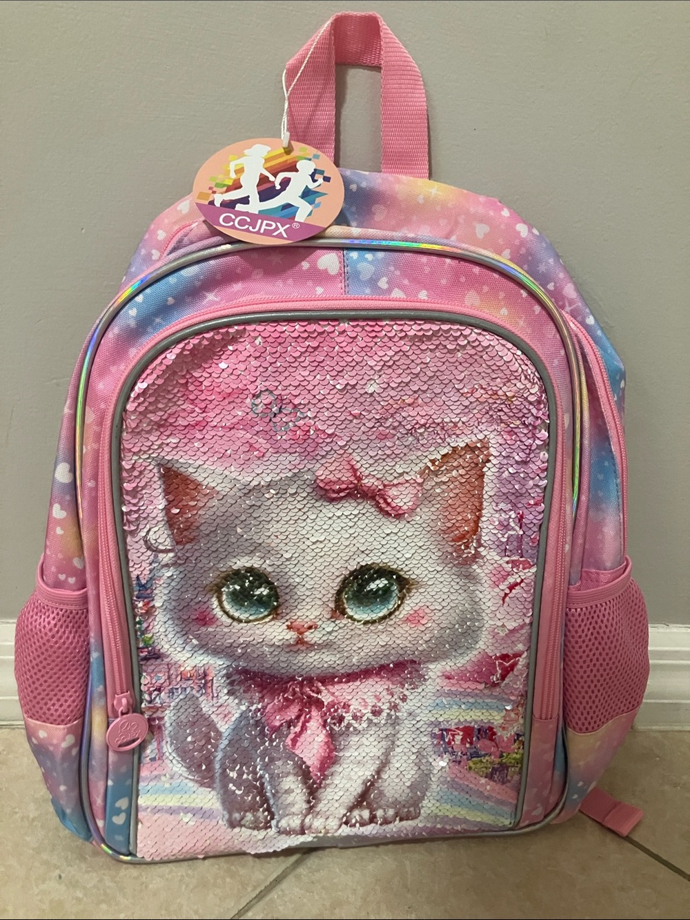 CCJPX Pink Sequin Kitten Backpack